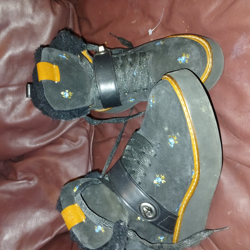 Coach Black and Yellow Ankle Boots - Picture 2 of 5